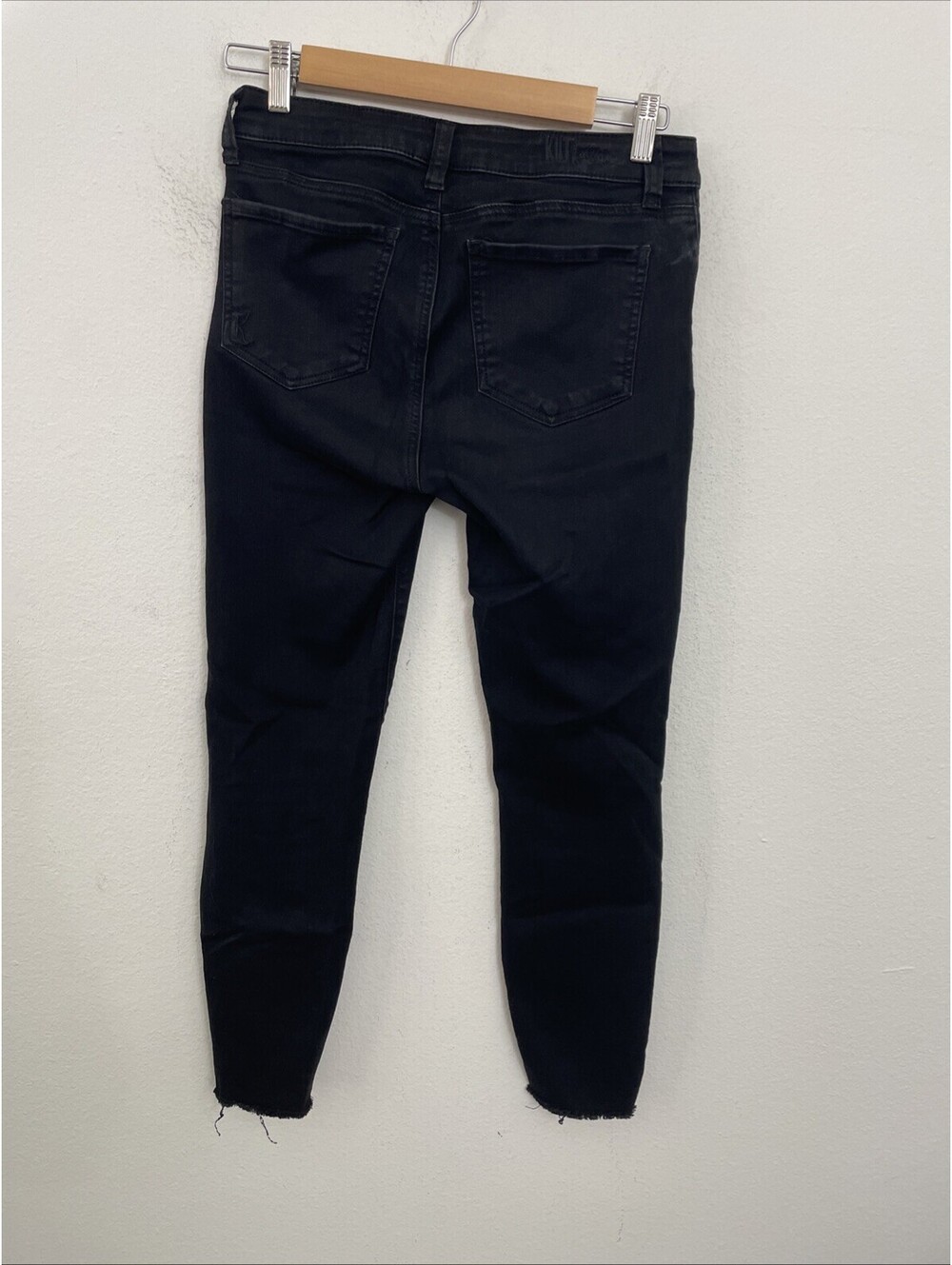 KUT From The Kloth Jeans Black Carlo Ankle Skinny Raw Hem size 4 - Picture 6 of 6